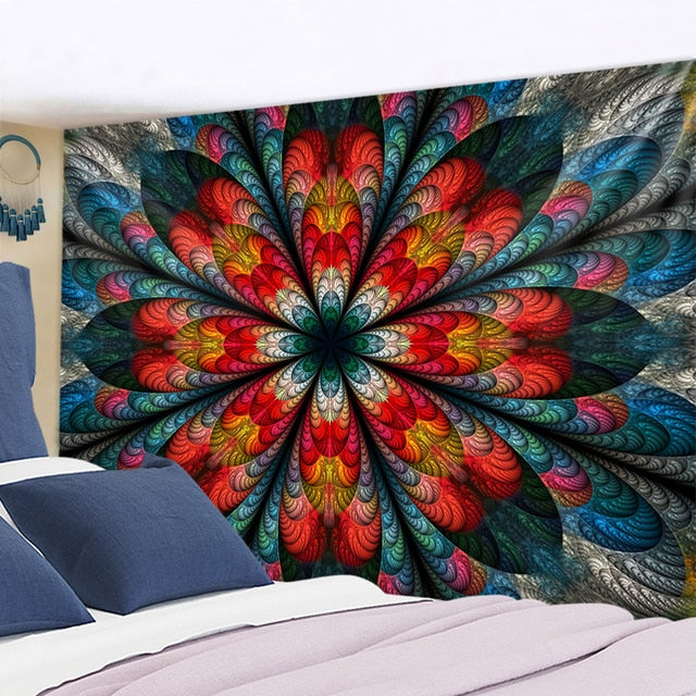 Psychedelic Tapestry Wall Hanging Bohemian Hippie Witchcraft TAPIZ Art Science Fiction Tarot Room Home Decor