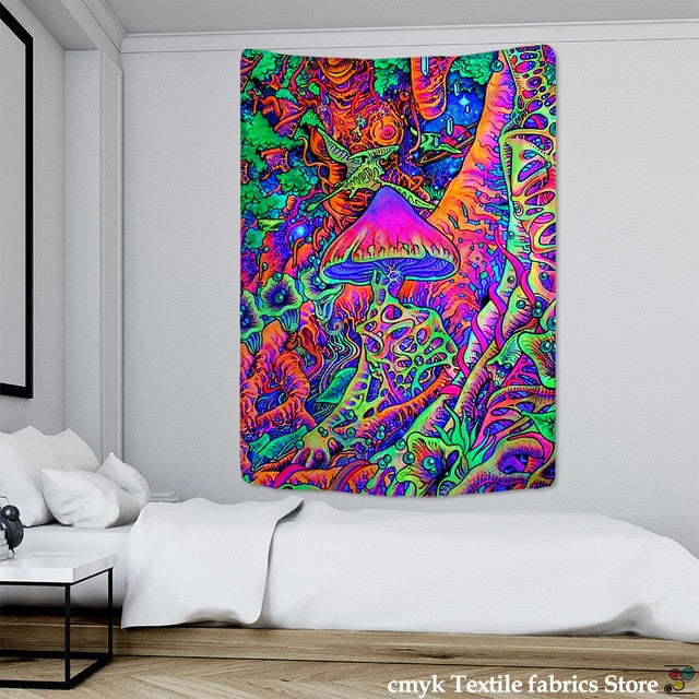 Psychedelic Tapestry Wall Hanging Bohemian Hippie Witchcraft TAPIZ Art Science Fiction Tarot Room Home Decor