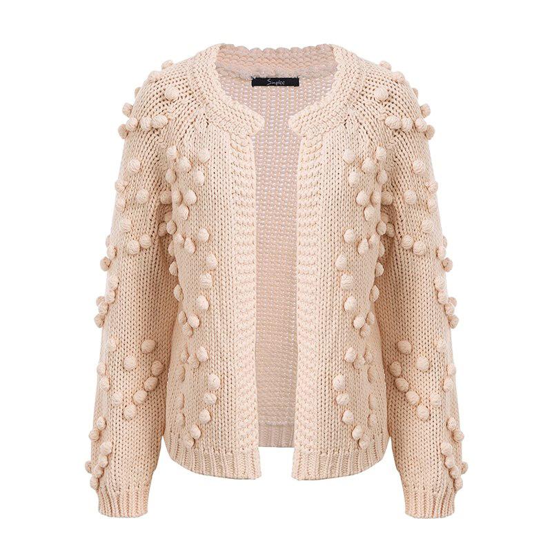 Winter Hairball Knitted Cardigan O Neck Long Sleeve Jumper Sweaters