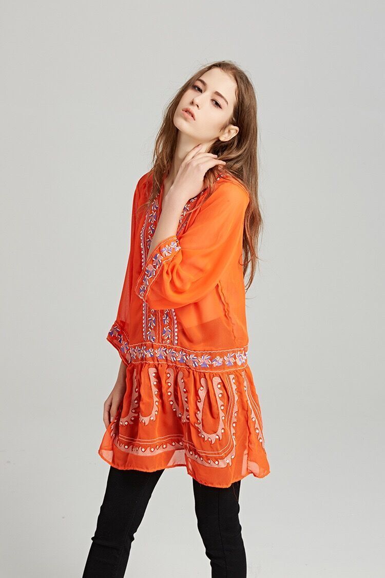 2018 New embroidery Bohemia Mini Dress