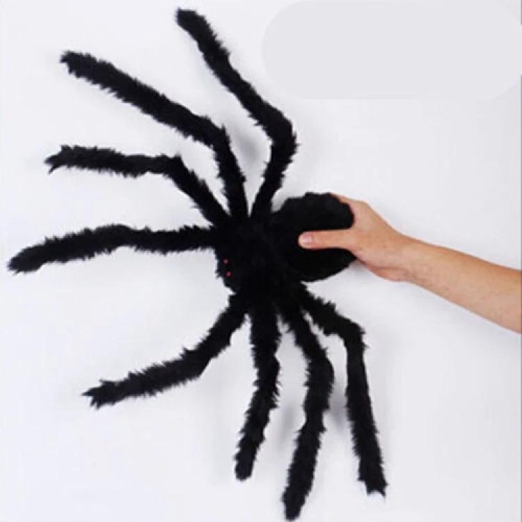 Black Plush Spider Halloween Decoration Tricky Toy