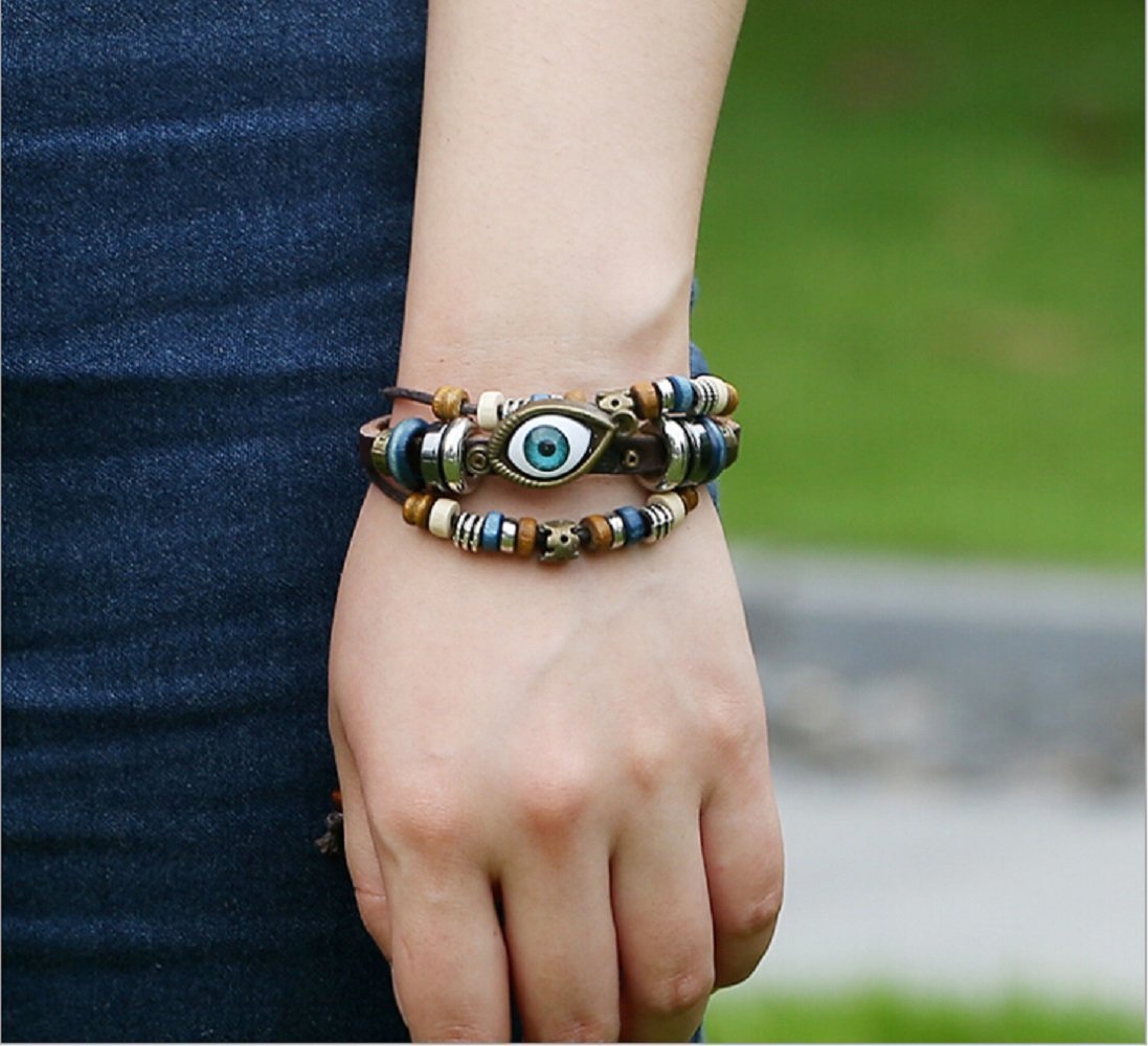 Retro Multilayer Leather Beaded Boho Bracelet Bangle Wristband