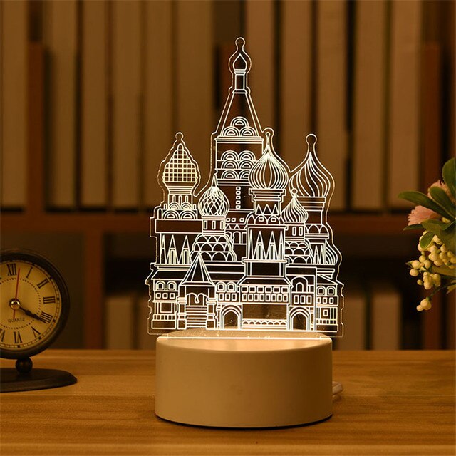 Romantic Love 3D Acrylic Led Lamp for Home Children's Night Light Table Lamp Birthday Party Decor Valentine's Day Bedside Lamp