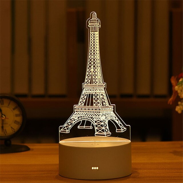 Romantic Love 3D Acrylic Led Lamp for Home Children's Night Light Table Lamp Birthday Party Decor Valentine's Day Bedside Lamp