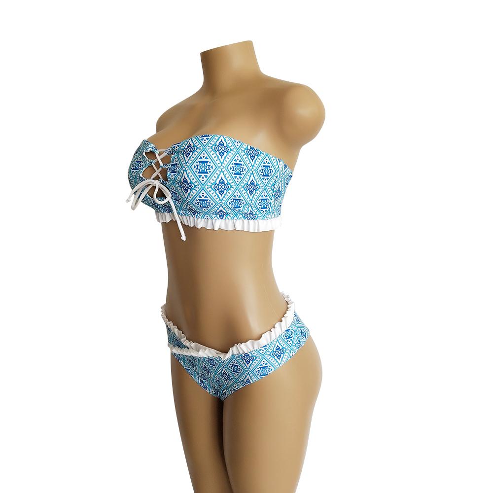 Sexy Lace Bandage Print Bikini Set