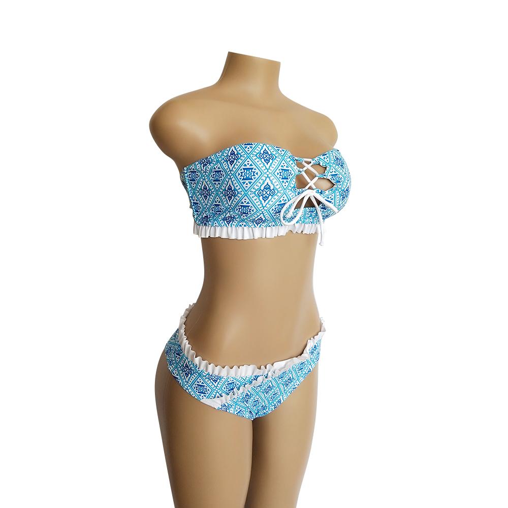 Sexy Lace Bandage Print Bikini Set