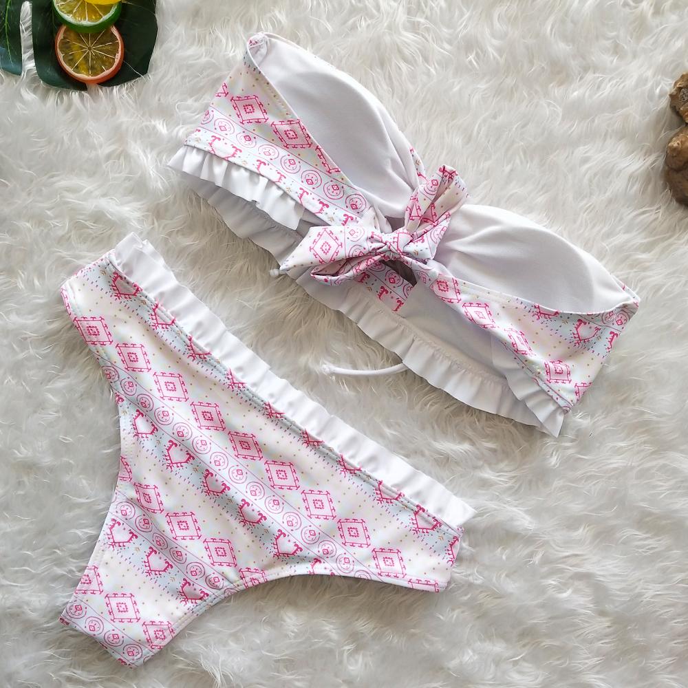 Sexy Lace Bandage Print Bikini Set