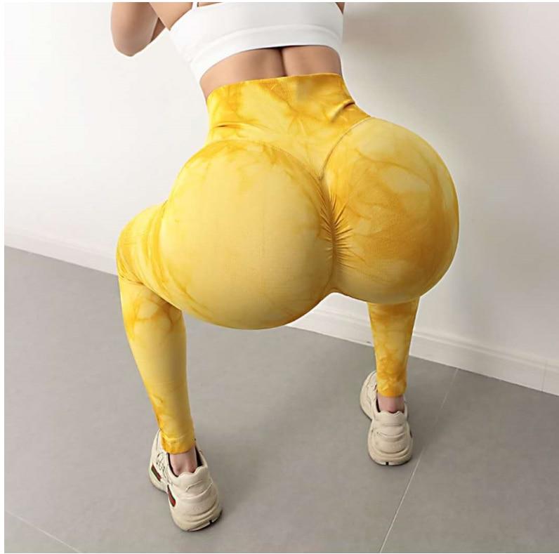 Seamless Yoga Leggings Women Tie Dye Sports Pants High Waisted Yoga Pants Seamless Leggings  Joggers Women