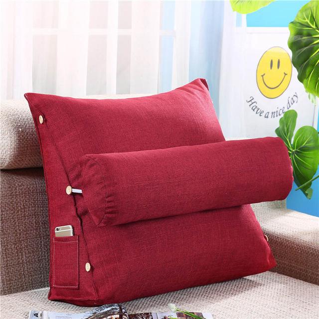 Sofa Cushion Back Pillow Bed Backrest Office Chair Pillow Support Waist Cushion Lounger TV Reading Lumbar Cushion Home Decor