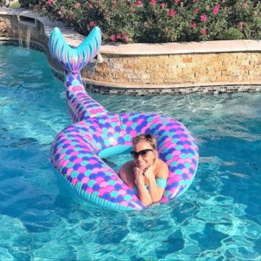 Inflatable Floating Mermaid Swim Ring Environmental PVC Mount Swimming Toy