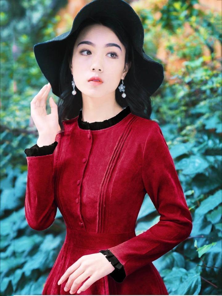 Red Vintage Embroidered Maxi Dress