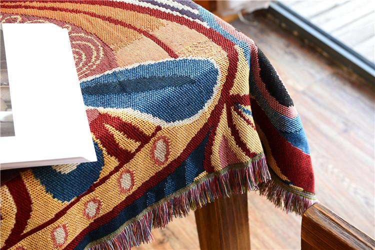 Versatile Colorful Jacquard Butterfly Tassel Cotton Throw Blanket