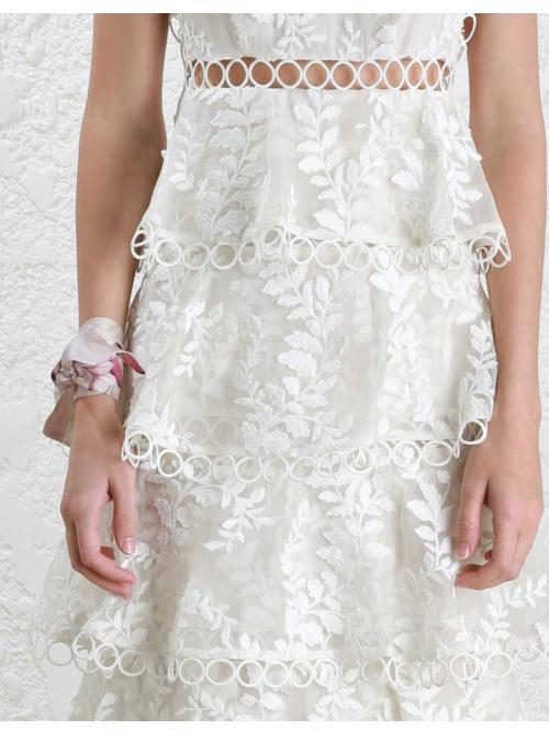 Summer White Lace Embroidery Sleeveless Long Tutu Dress