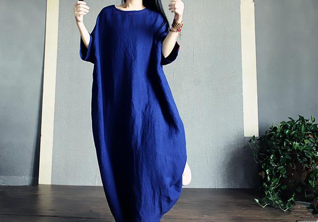 Solid Color Loose Casual Maxi Dress