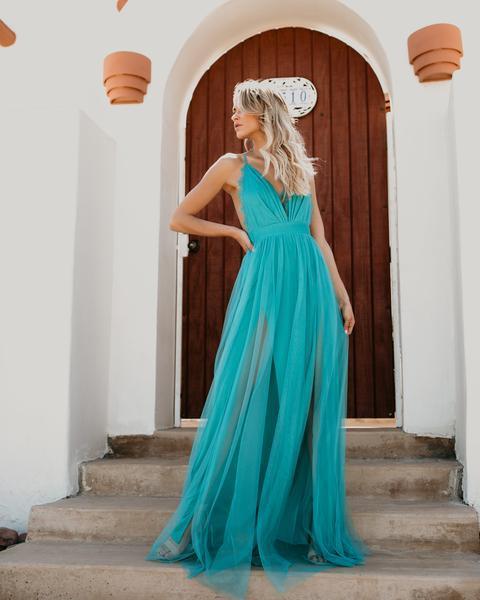 Solid Color Sleeveless Sling Mesh Gauze Midi Skirt