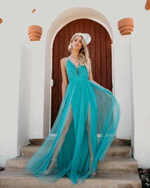 Solid Color Sleeveless Sling Mesh Gauze Midi Skirt