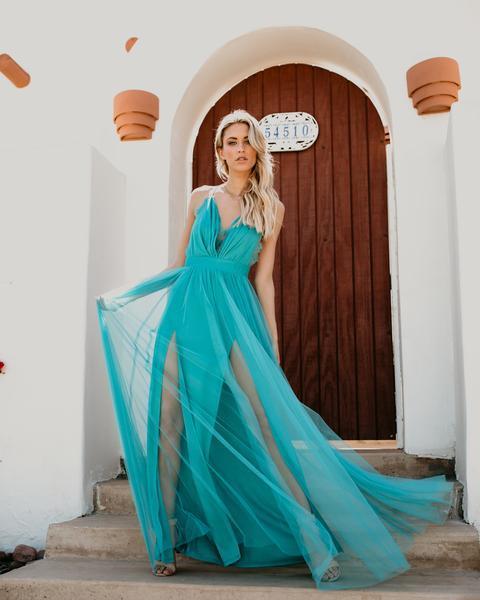 Solid Color Sleeveless Sling Mesh Gauze Midi Skirt