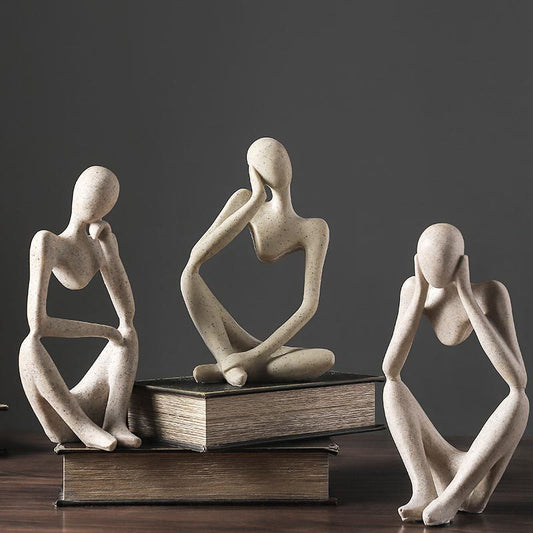 Abstract Thinker Statue Resin Figurine Office Home  Decoration Desktop Decor Handmade Crafts Sculpture Modern Art