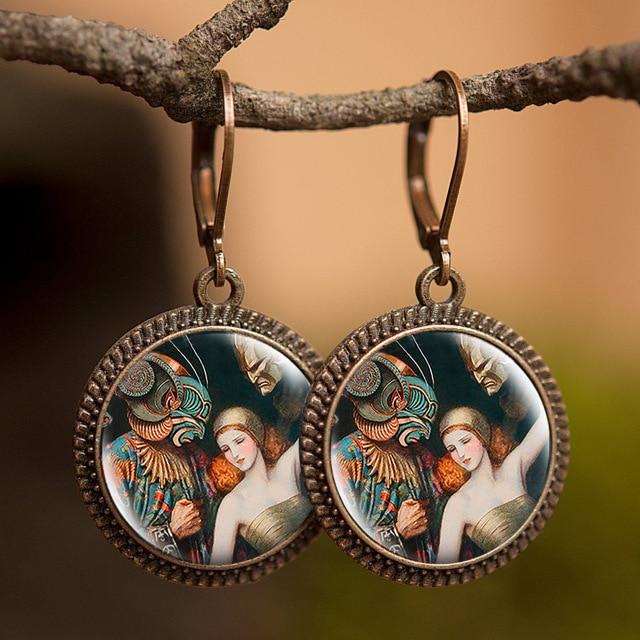 Retro Oil Painting Earrings