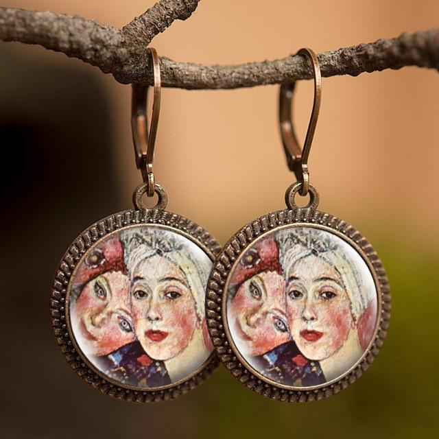 Retro Oil Painting Earrings