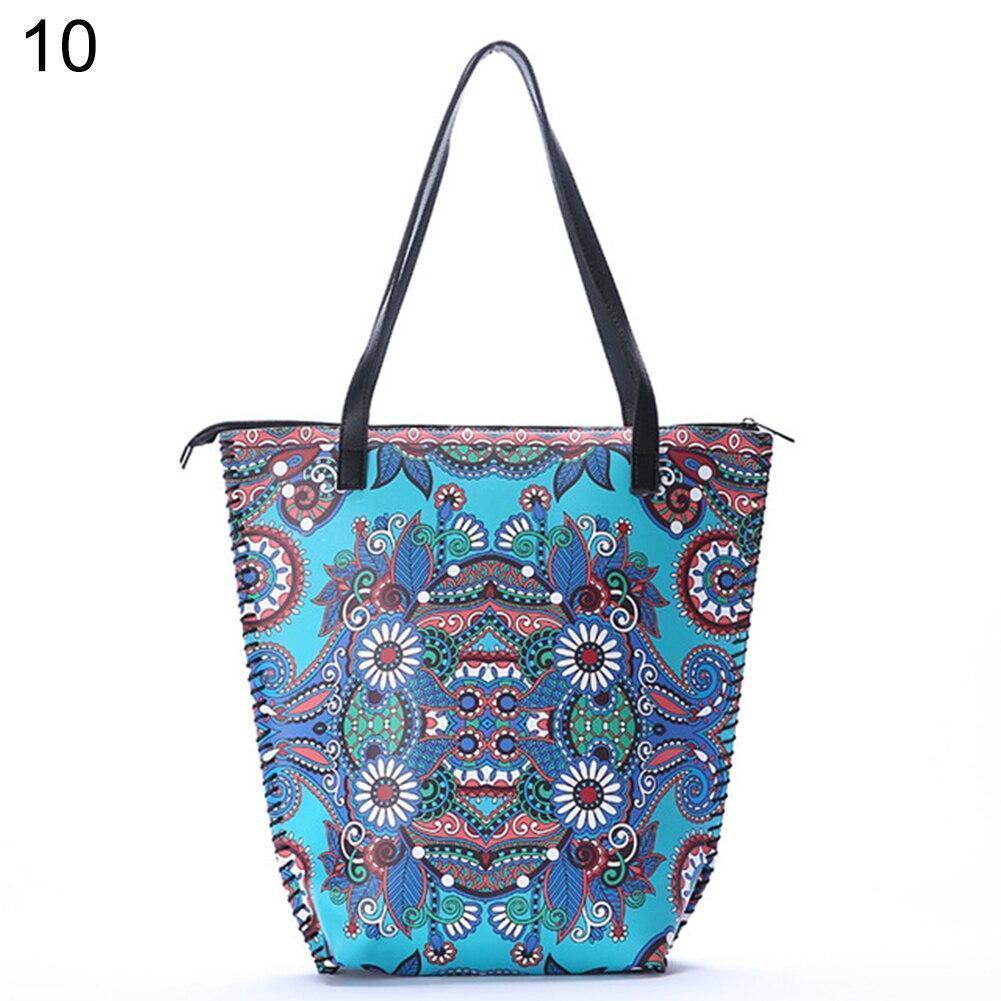 Vintage Women Mandala Flower Shopping Bag Large Capacity Pouch Tote with Handle