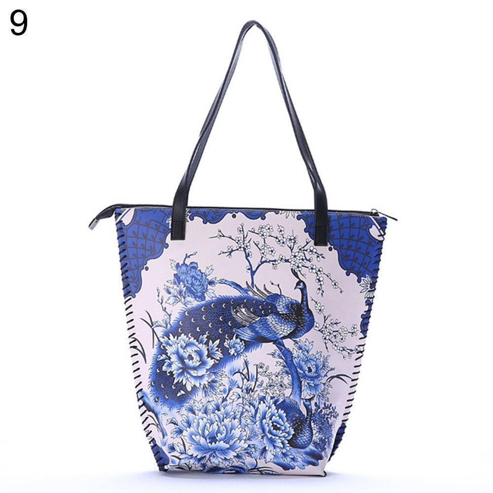 Vintage Women Mandala Flower Shopping Bag Large Capacity Pouch Tote with Handle