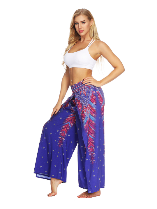 Fashion Ethnic Digital Printing High-waist Wide-leg Yoga Pants Leisure 3