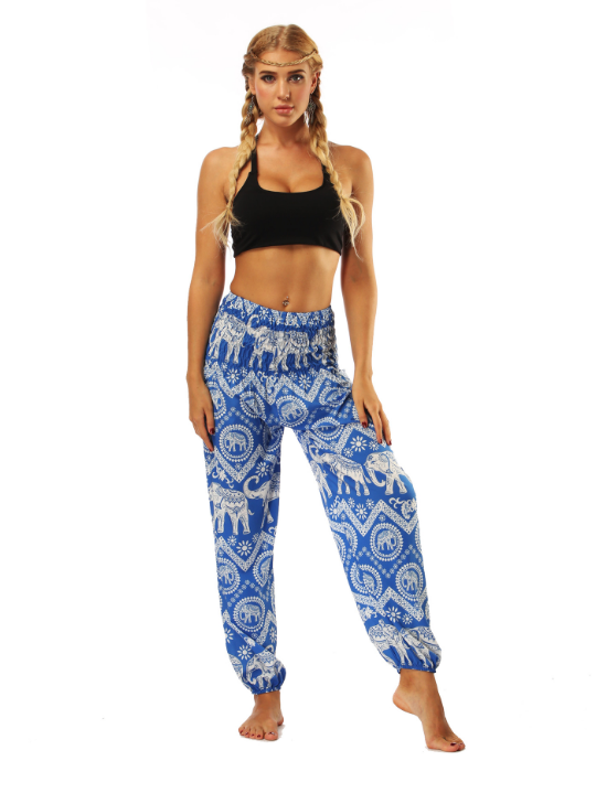 National Style Nepal dot seaside loose wide-legged casual pants fitness exercise yoga lantern pants women 5