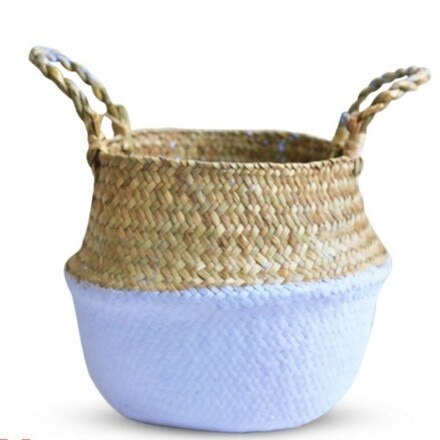 Wicker Storage Basket Flower Baskets Laundry Storage Decorative Basket Rattan Flower Pot Garden Planters Household Organizer