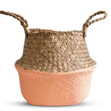 Wicker Storage Basket Flower Baskets Laundry Storage Decorative Basket Rattan Flower Pot Garden Planters Household Organizer