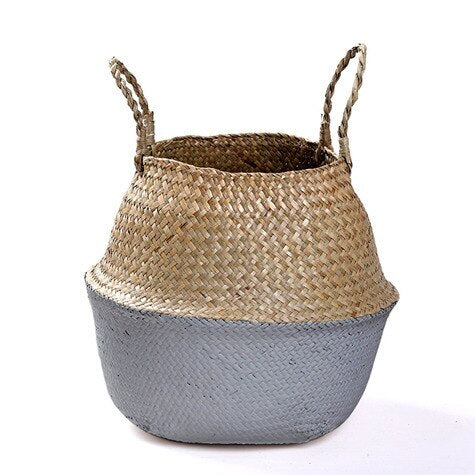 Wicker Storage Basket Flower Baskets Laundry Storage Decorative Basket Rattan Flower Pot Garden Planters Household Organizer