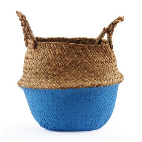 Wicker Storage Basket Flower Baskets Laundry Storage Decorative Basket Rattan Flower Pot Garden Planters Household Organizer