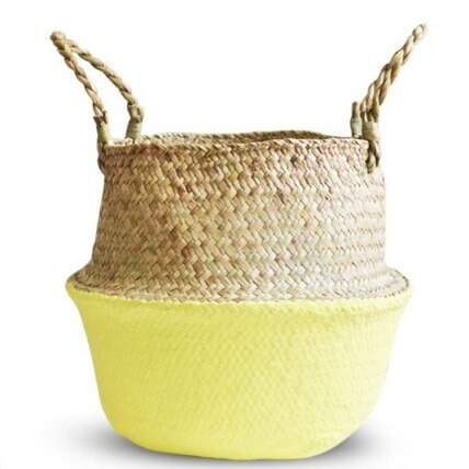 Wicker Storage Basket Flower Baskets Laundry Storage Decorative Basket Rattan Flower Pot Garden Planters Household Organizer