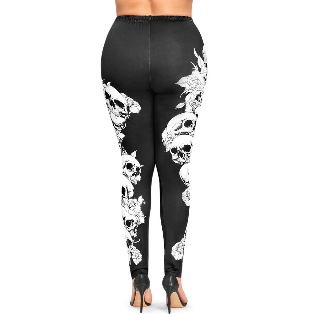 Women Sexy Plus Size Skull Printed Leggings Ladies Gothic Halloween Leggings Leggings Fitness Feminina Leggins Mujer