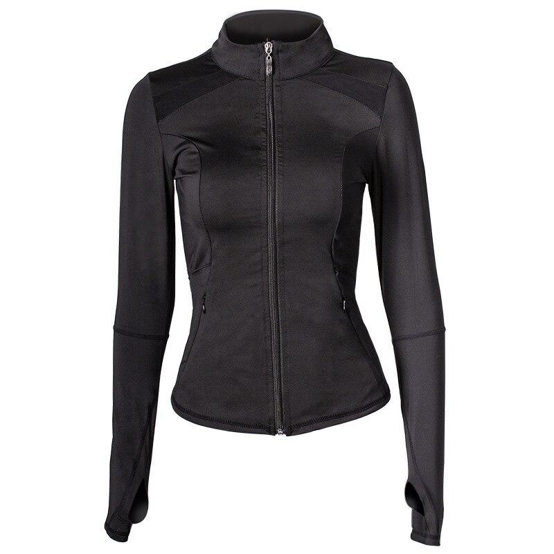 Women Sportswear Yoga Jacket Long Sleeve Quick-drying Fashion Mesh Stitching Fitness Clothes