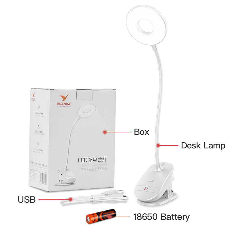 Flexo Table Lamp Led Desk Lamp Touch Clip Study Lamps Flexible Gooseneck Desktop USB Light Rechargeable 18650  Battery