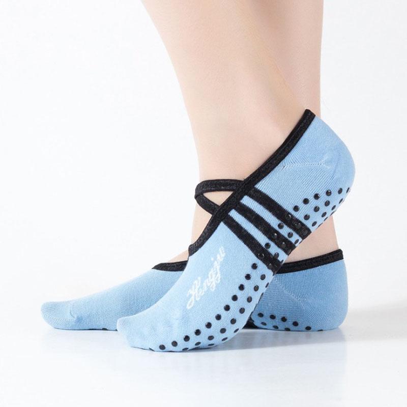 Yoga Socks Women Round Head Backless Cotton Non-Slip Bandage Sports Socks Ventilation Pilates Ballet Socks Dance Sock Slippers