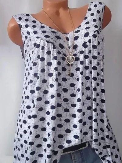 Dot printing sleeveless vest women's clothing