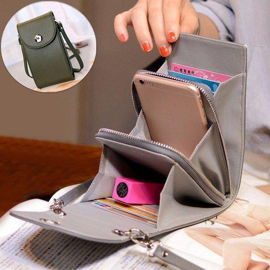 Vintage PU Leather Universal Shoulder Phone Bag For iPhone Samsung Huawei Xiaomi