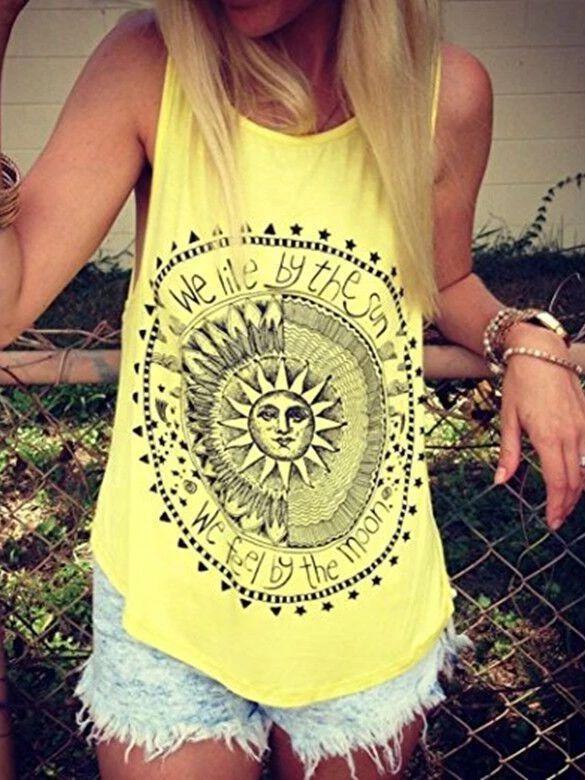 Sun Printed Vest Top