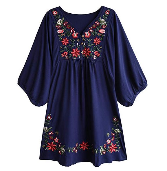 Bohemian Embroidery Floral Mini Dress