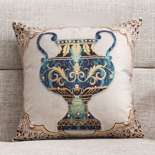 Retro Nostalgic National Style Pillow Sofa Cushion Cover National Style Abstract Elephant Bedroom Cartoon Pillowcase Cover