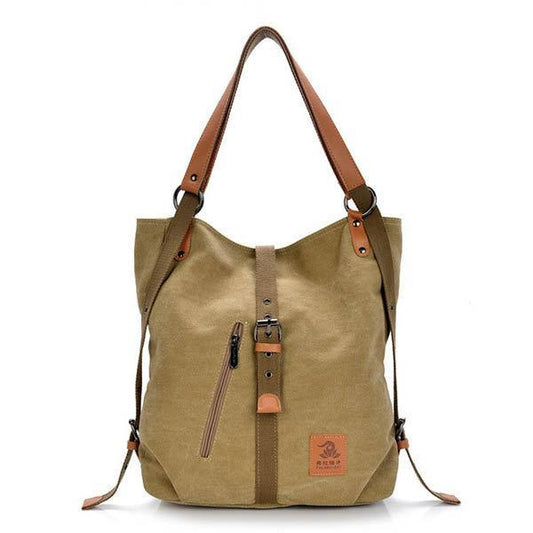 Women Canvas Casual Multifunctional Microfiber Leather Large Capacity Handbag Shoulder Bags Backpack