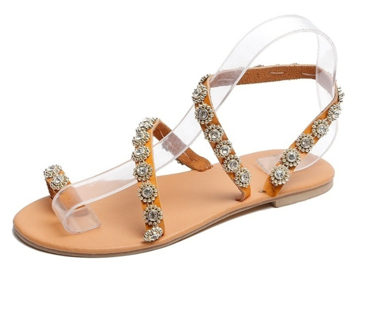 Summer Bohemian Beach Beading Flat Sandals Shoes