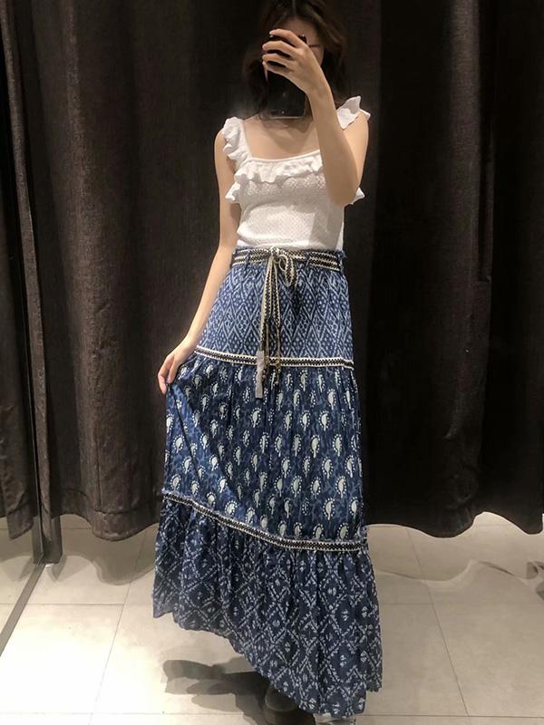 Fashion Boho Printed Beach Skirt