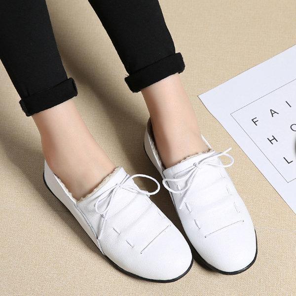 Folds Fur Lining Slip On Lazy Flat Shoes