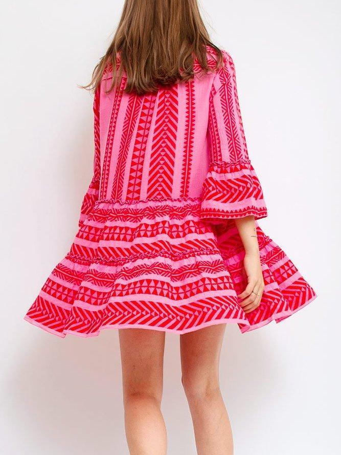 Boho Printed Tribal Bell Sleeve Dresses