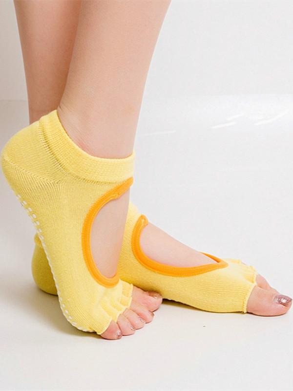 10 Colors Women Yoga Backless Five Toe Anti-Slip Ankle Grip Socks Dots Pilates Fitness Gym Socks Ladies Sports Socks