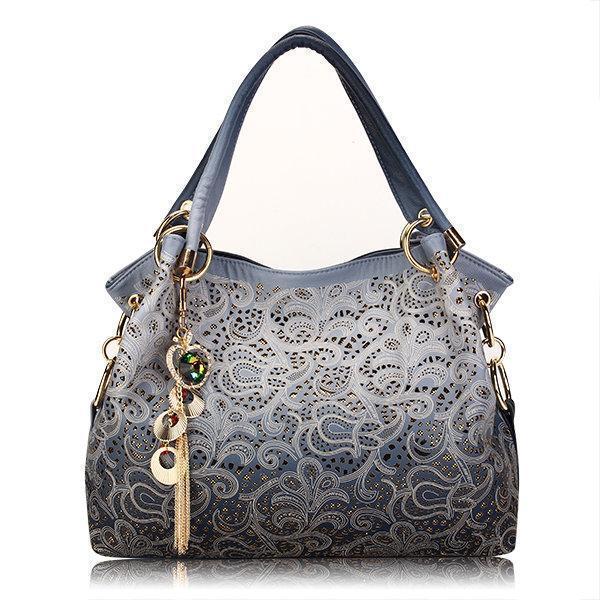 Women Vinage Hollow Out Pendant Shoulder Bags Elegant Retro Handbags