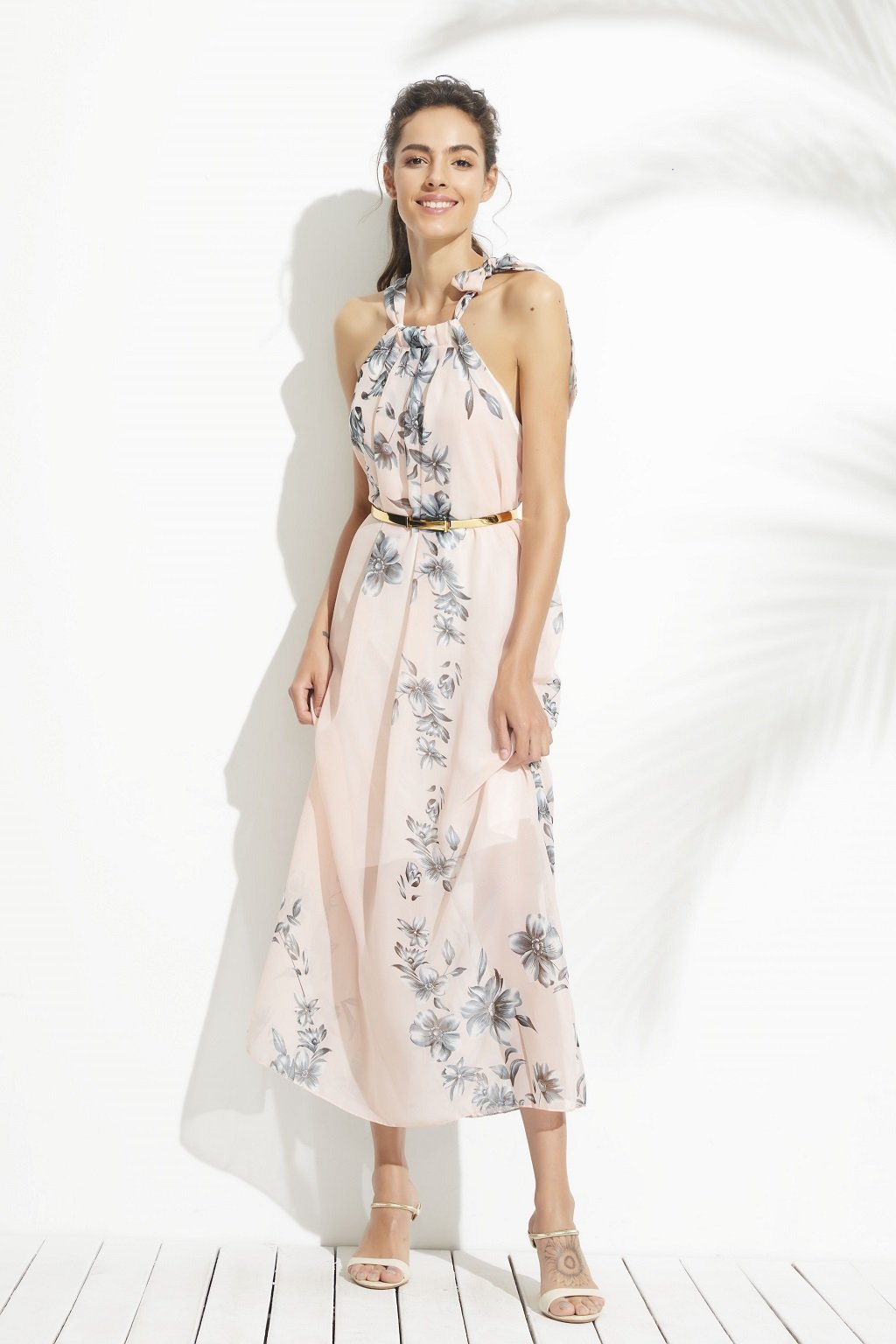 Charming Floral Printed Sleeveless Maxi Dress